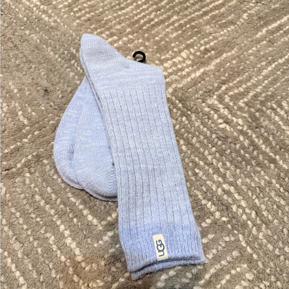 UGG Soft Blue Ribbed Socks